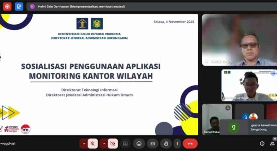 Kanwil Kemenkum Maluku Ikuti Sosialisasi Penggunaan Aplikasi Monitoring